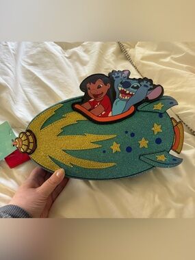 Bioworld Lilo & Stitch Glitter Rocket Crossbody Bag